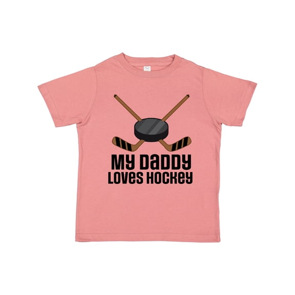 Inktastic Daddy Loves Hockey Sports Boys or Girls Toddler T-Shirt