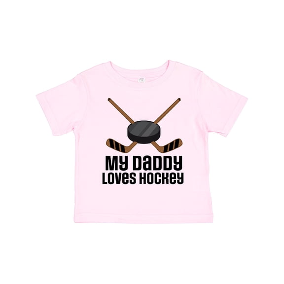 Inktastic Daddy Loves Hockey Sports Boys or Girls Toddler T-Shirt
