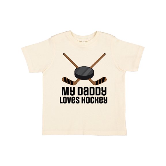 Inktastic Daddy Loves Hockey Sports Boys or Girls Toddler T-Shirt