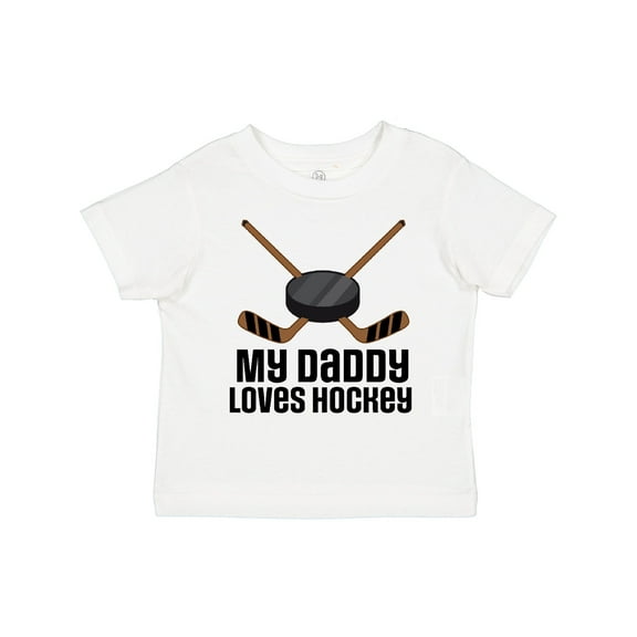 Inktastic Daddy Loves Hockey Sports Boys or Girls Toddler T-Shirt