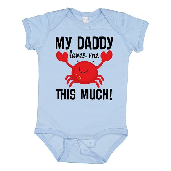 Inktastic Daddy Loves Me Childs Crab Boys or Girls Baby Bodysuit