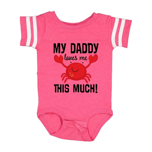 Inktastic Daddy Loves Me Childs Crab Boys or Girls Baby Bodysuit