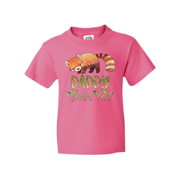 Inktastic Daddy Loves Me Cute Red Panda Youth T-Shirt