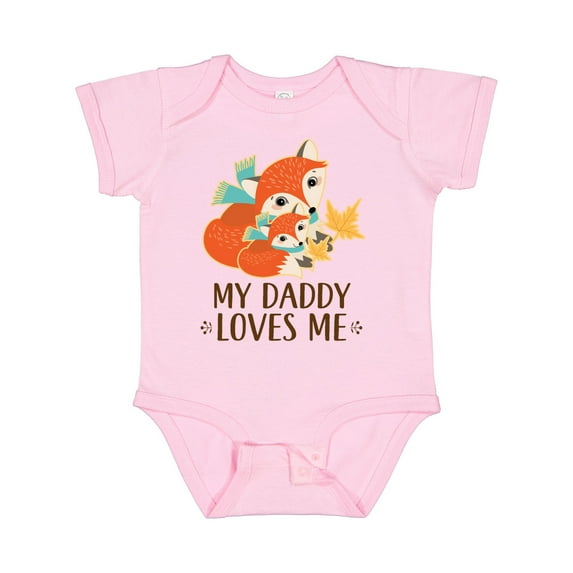 Inktastic Daddy Loves Me Woodland Fox Boys or Girls Baby Bodysuit