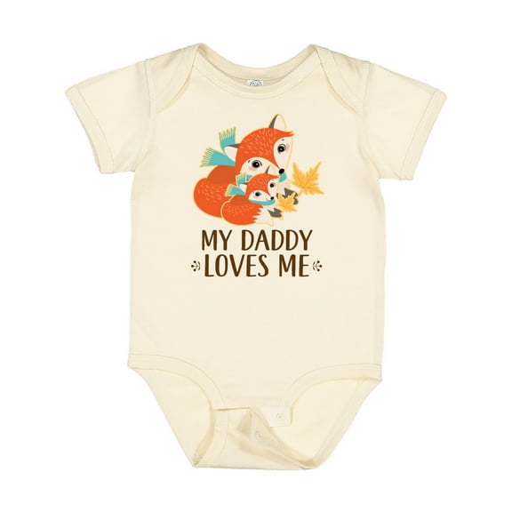 Inktastic Daddy Loves Me Woodland Fox Boys or Girls Baby Bodysuit