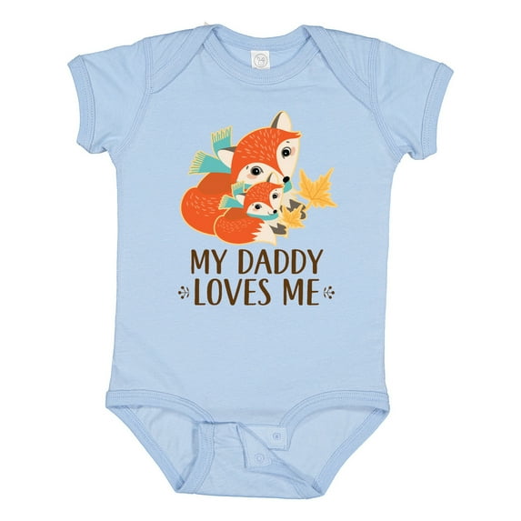 Inktastic Daddy Loves Me Woodland Fox Boys or Girls Baby Bodysuit