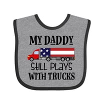 Inktastic Daddy Plays with Trucks Boys or Girls Baby Bib