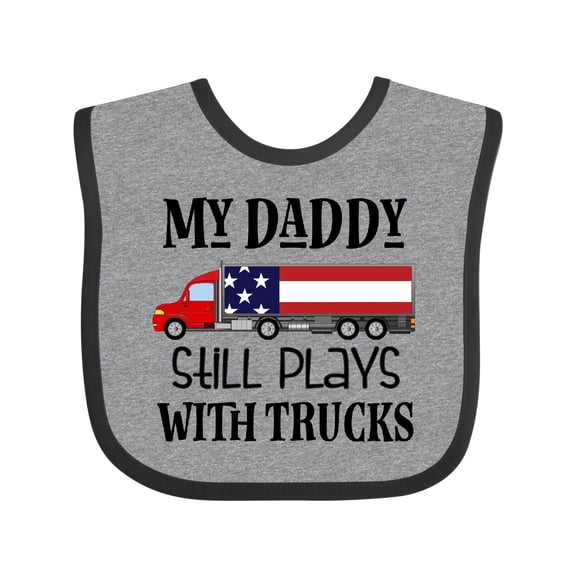 Inktastic Daddy Plays with Trucks Boys or Girls Baby Bib