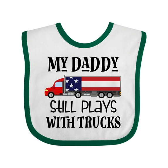 Inktastic Daddy Plays with Trucks Boys or Girls Baby Bib