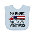 thumbnail image 1 of Inktastic Daddy Plays with Trucks Boys or Girls Baby Bib, 1 of 4