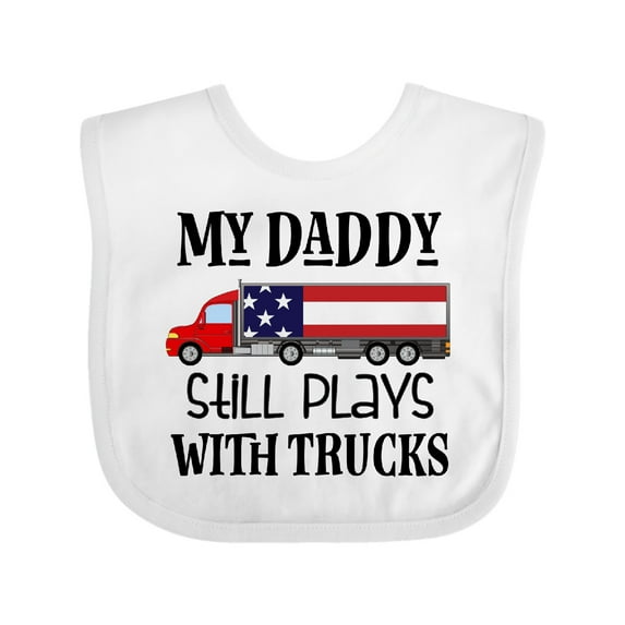Inktastic Daddy Plays with Trucks Boys or Girls Baby Bib