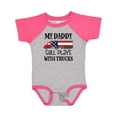 thumbnail image 1 of Inktastic Daddy Plays with Trucks Boys or Girls Baby Bodysuit, 1 of 5
