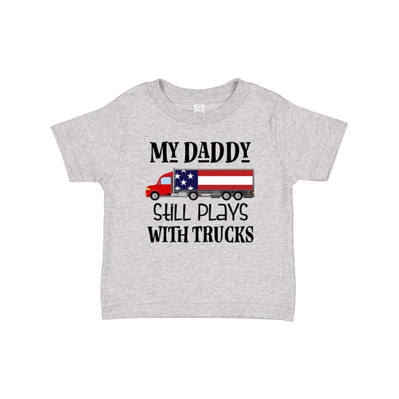 Inktastic Daddy Plays with Trucks Boys or Girls Baby T-Shirt