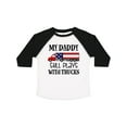 thumbnail image 1 of Inktastic Daddy Plays with Trucks Boys or Girls Toddler T-Shirt, 1 of 5