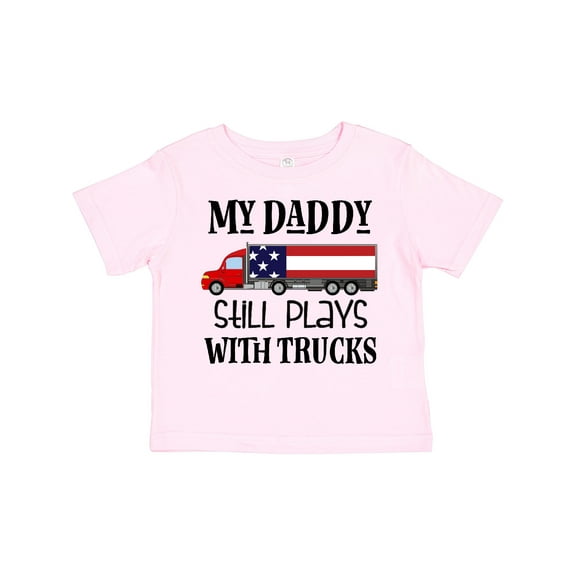 Inktastic Daddy Plays with Trucks Boys or Girls Toddler T-Shirt