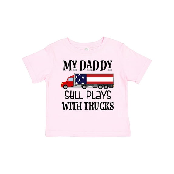 Inktastic Daddy Plays with Trucks Boys or Girls Toddler T-Shirt