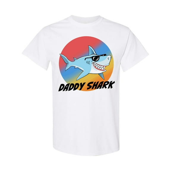 Inktastic Daddy Shark with Sunglasses and Vintage Sunset T-Shirt