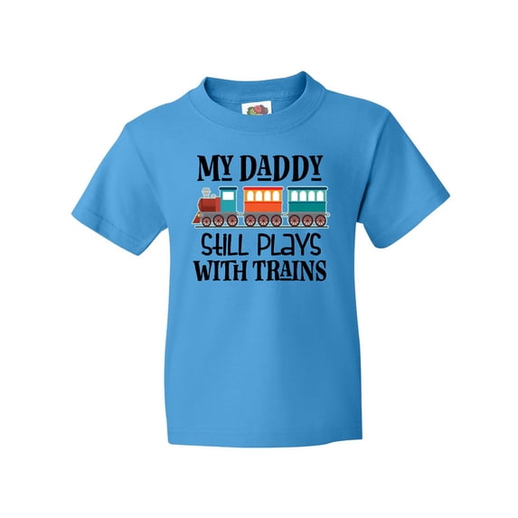 Inktastic Daddy Still Plays With Trains Youth T-Shirt