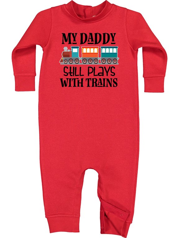 Daddy Still Plays with Trains Baby Fleece Romper