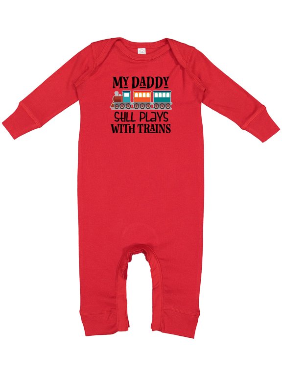 Daddy Still Plays with Trains Baby Romper Coveralls