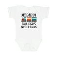 thumbnail image 1 of Inktastic Daddy Still Plays with Trains Boys or Girls Baby Bodysuit, 1 of 5