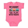 thumbnail image 1 of Inktastic Daddy Still Plays with Trains Boys or Girls Baby Bodysuit, 1 of 5