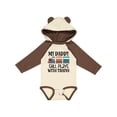thumbnail image 1 of Inktastic Daddy Still Plays with Trains Boys or Girls Long Sleeve Baby Bodysuit, 1 of 5