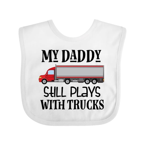 Inktastic Daddy Still Plays with Trucks Boys Baby Bib