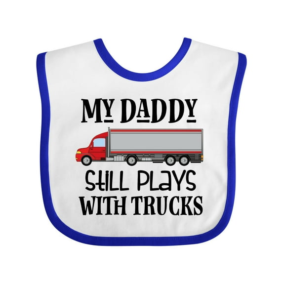 Inktastic Daddy Still Plays with Trucks Boys Baby Bib