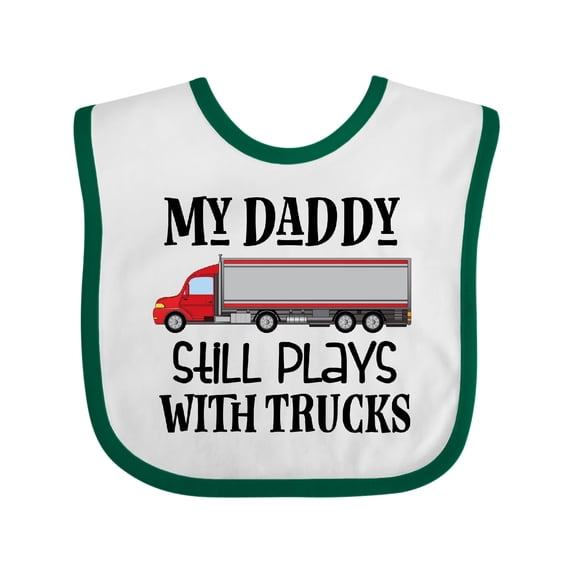 Inktastic Daddy Still Plays with Trucks Boys Baby Bib