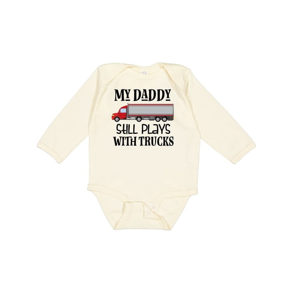 Inktastic Daddy Still Plays with Trucks Boys Long Sleeve Baby Bodysuit