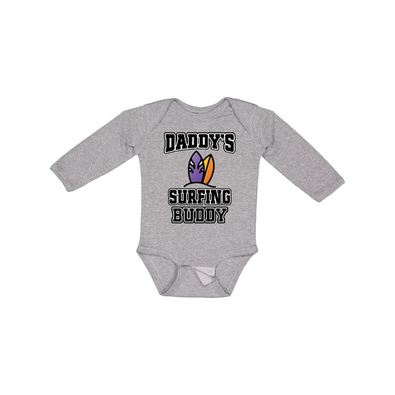 Inktastic Daddy Surfing Buddy Kids Surfer Boys or Girls Long Sleeve Baby Bodysuit