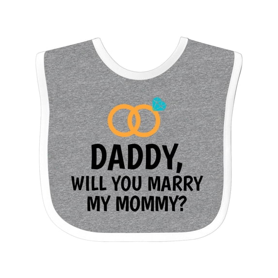 Inktastic Daddy Will You Marry My Mommy with Rings for Proposal Boys or Girls Baby Bib