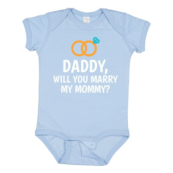 Inktastic Daddy Will You Marry My Mommy with Rings for Proposal Boys or Girls Baby Bodysuit