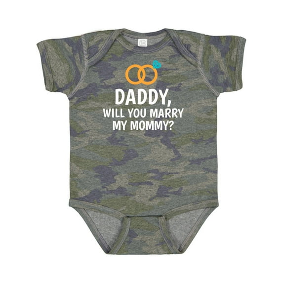 Inktastic Daddy Will You Marry My Mommy with Rings for Proposal Boys or Girls Baby Bodysuit