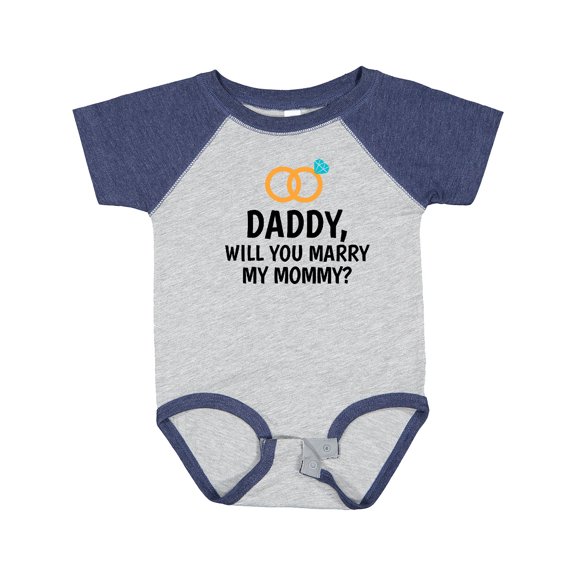 Inktastic Daddy Will You Marry My Mommy with Rings for Proposal Boys or Girls Baby Bodysuit