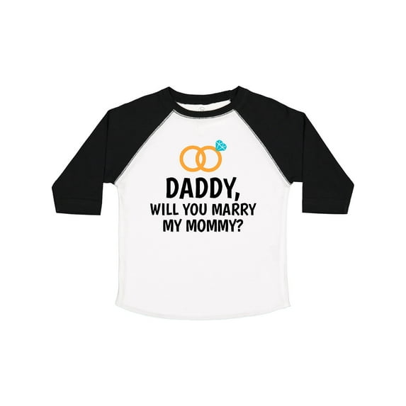 Inktastic Daddy Will You Marry My Mommy with Rings for Proposal Boys or Girls Toddler T-Shirt
