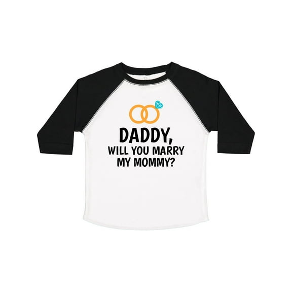 Inktastic Daddy Will You Marry My Mommy with Rings for Proposal Boys or Girls Toddler T-Shirt