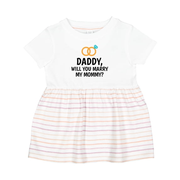 Inktastic Daddy Will You Marry My Mommy with Rings for Proposal Girls Baby Dress