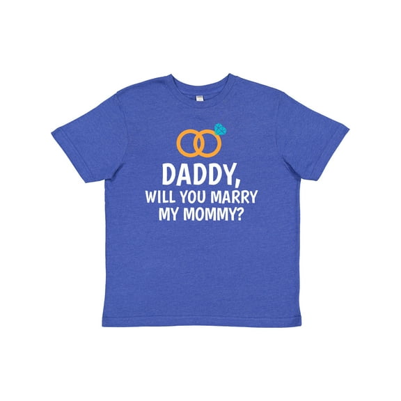 Inktastic Daddy Will You Marry My Mommy with Rings for Proposal Youth T-Shirt