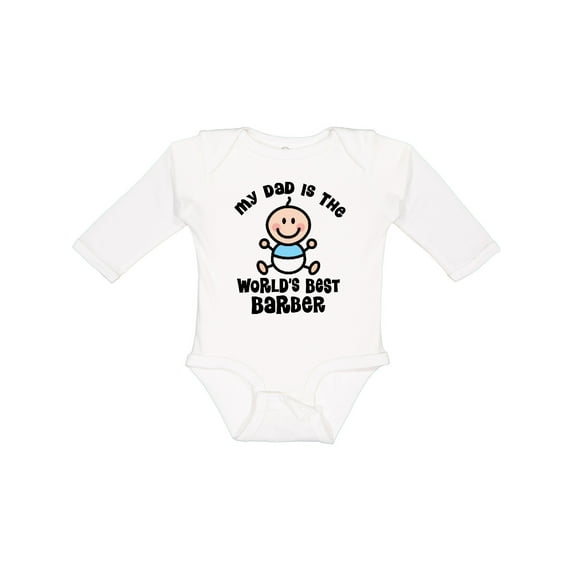 Inktastic Daddy Worlds Best Barber Childs Boys Long Sleeve Baby Bodysuit