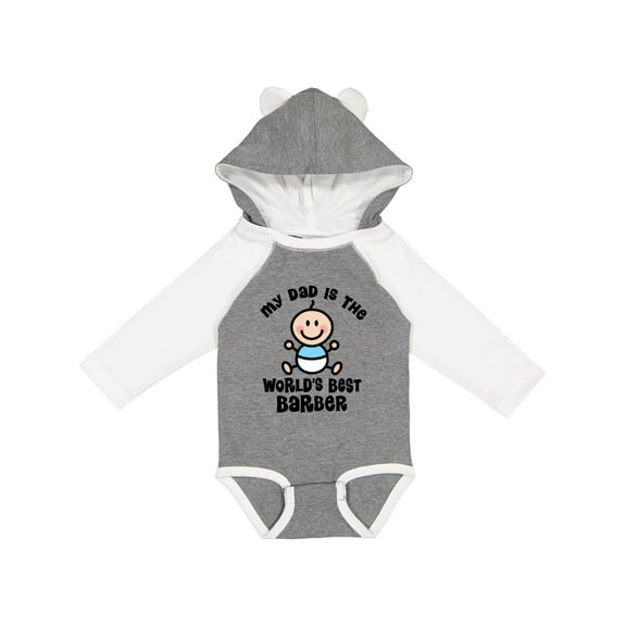 Inktastic Daddy Worlds Best Barber Childs Boys Long Sleeve Baby Bodysuit