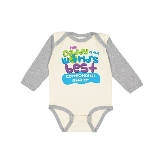 Inktastic Daddy Worlds Best Correctional Officer Boys or Girls Long Sleeve Baby Bodysuit