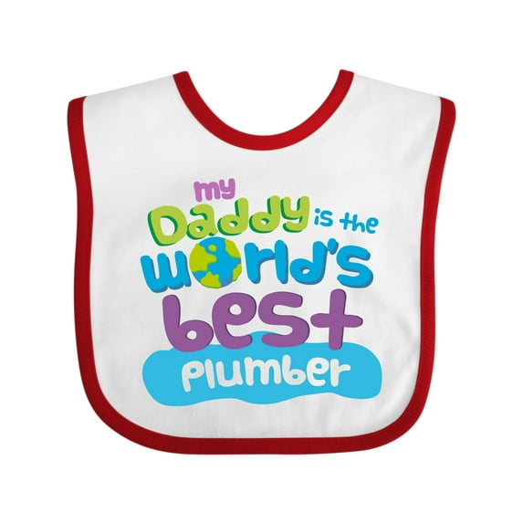 Inktastic Daddy Worlds Best Plumber Boys or Girls Baby Bib