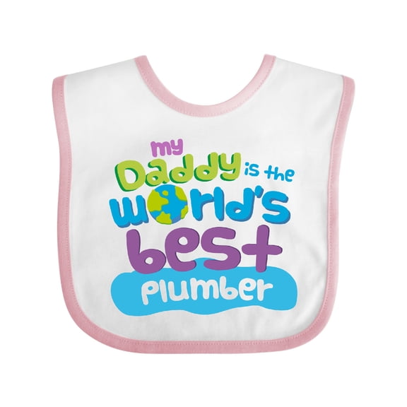 Inktastic Daddy Worlds Best Plumber Boys or Girls Baby Bib