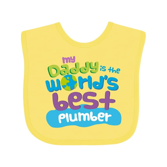 Inktastic Daddy Worlds Best Plumber Boys or Girls Baby Bib