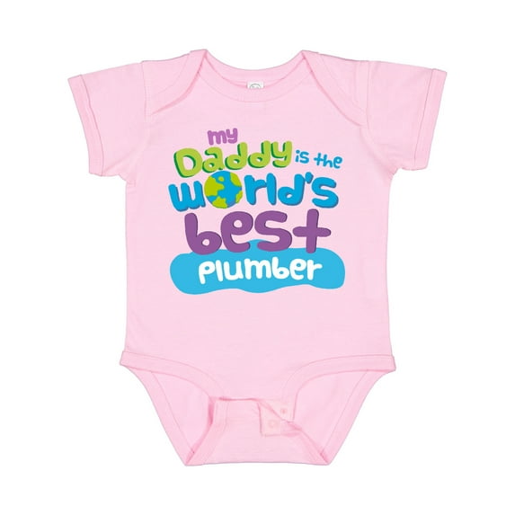 Inktastic Daddy Worlds Best Plumber Boys or Girls Baby Bodysuit