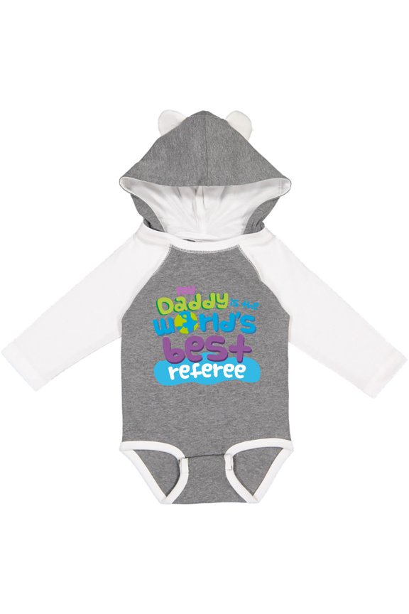 Daddy Worlds Best Referee Boys or Girls Long Sleeve Baby Bodysuit