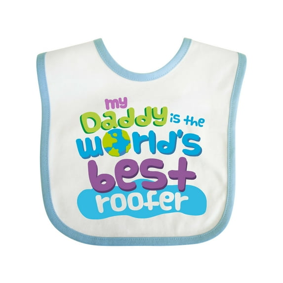 Inktastic Daddy Worlds Best Roofer Boys or Girls Baby Bib