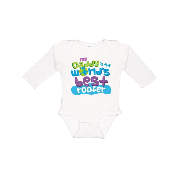 Inktastic Daddy Worlds Best Roofer Boys or Girls Long Sleeve Baby Bodysuit